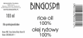 POWSTRZYMUJE PROCESY STARZENIA  SKÓRY  Olej ryżowy 100% BINGOSPA  100 ml