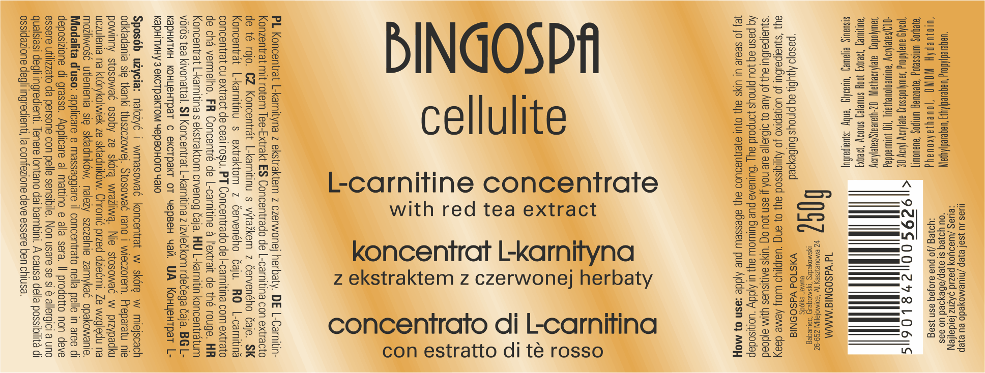 klow peptide sciences BingoSpa L- carnitine Concentrate with Red Tea extract
