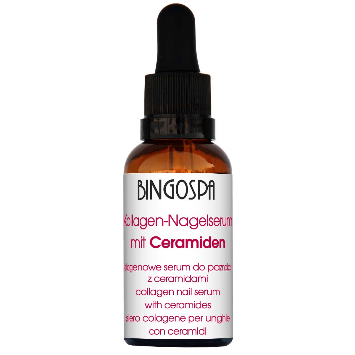 Serum kolagenowe do paznokci z ceramidami nawilżenie i wzmacnianie struktury 30 ml BINGOSPA