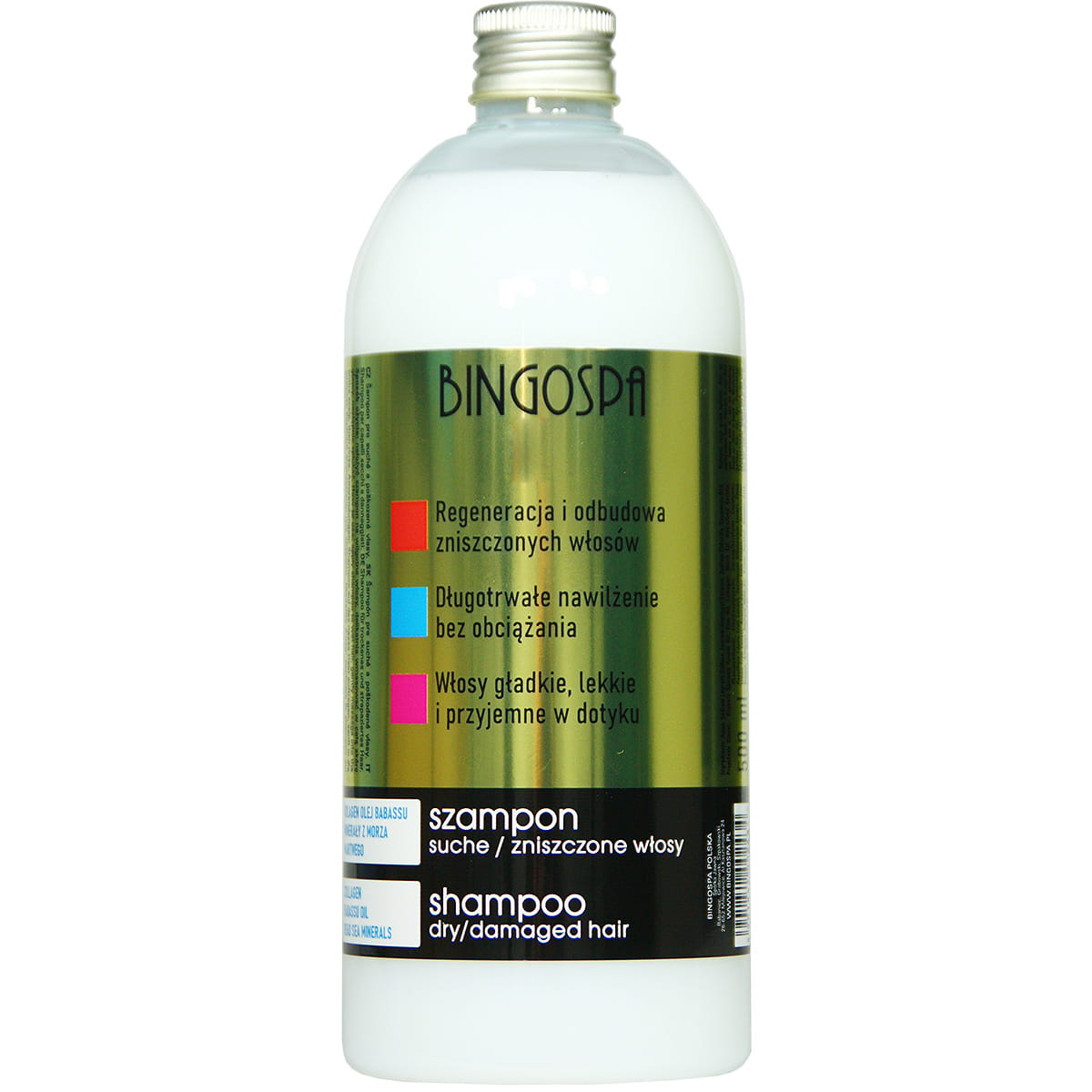 Kolagen-szampon do mycia i pielęgnacji włosów 500 ml z olejkiem babassu BINGOSPA