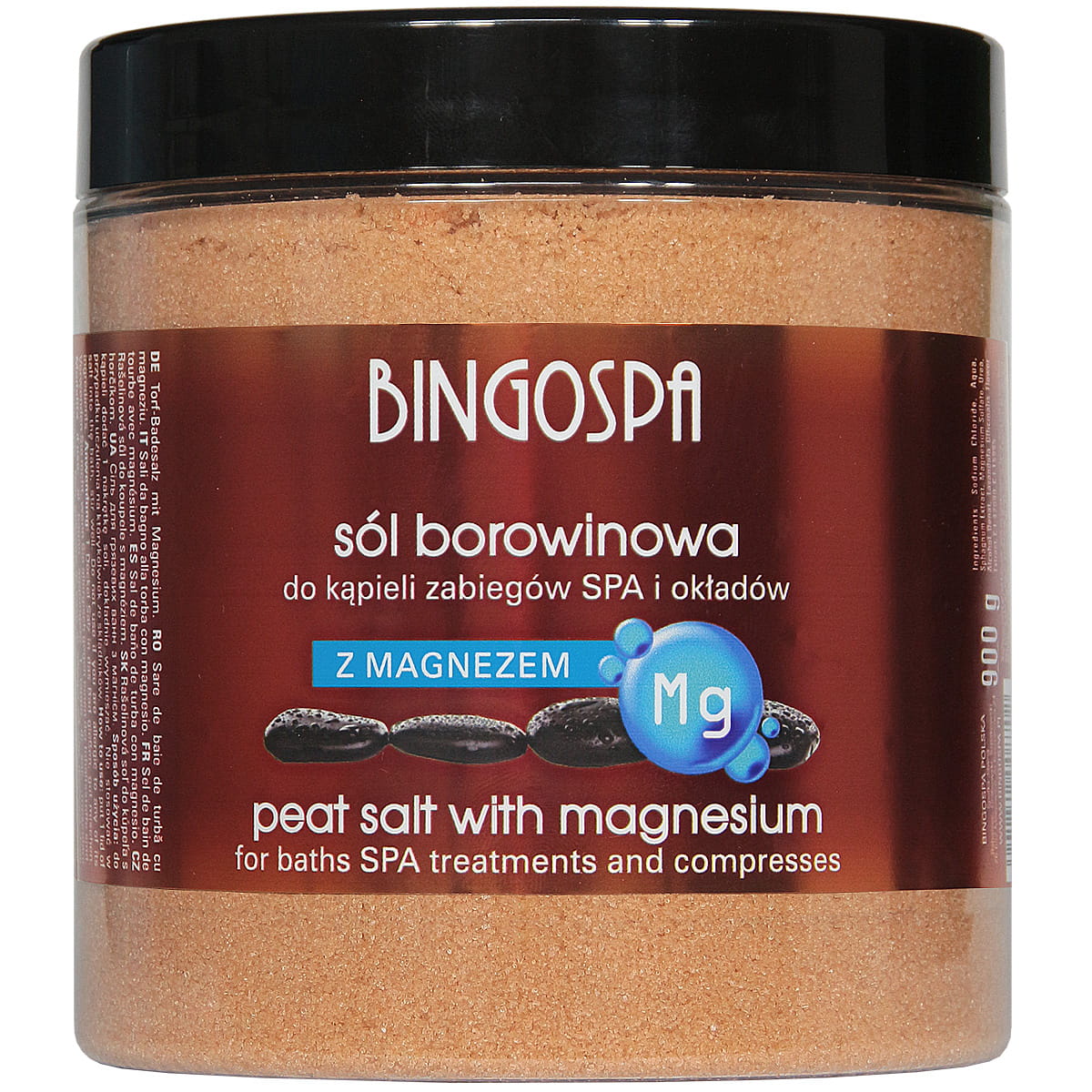 Sól borowinowa do kąpieli zabiegów SPA i okładów z magnezem 900 g