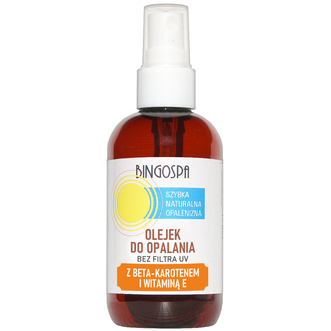 SZYBKIE NATURALNE OPALANIE Olejek do opalania z beta-karotenem i witaminą E 100 ml BINGOSPA